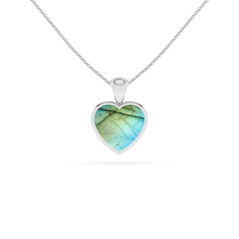 natural labradorite heart shape pendant necklace