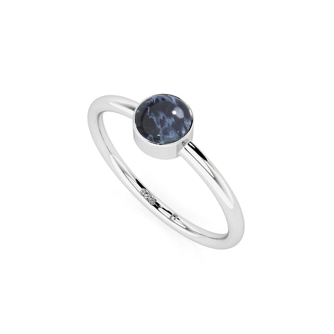 pietersite round cab stackable bezel-set ring