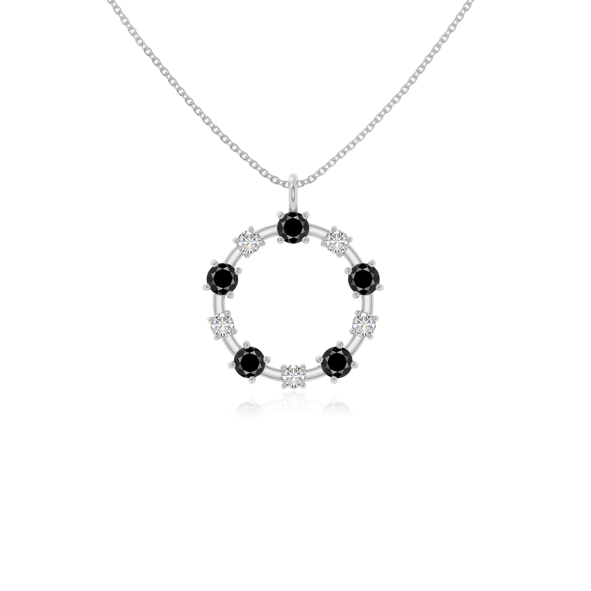 natural black-onyx infinity love knot necklaces in sterling silver 