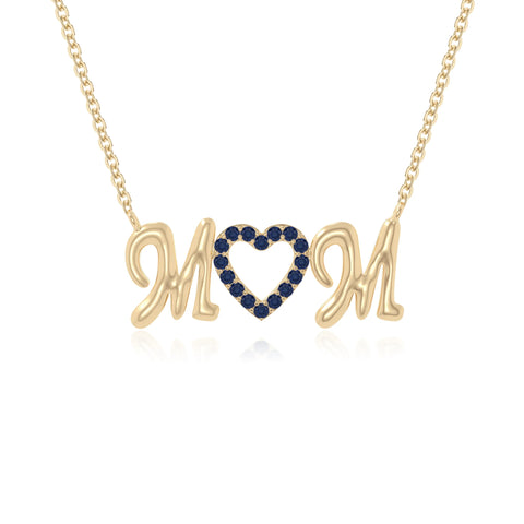 natural blue-sapphire mom heart necklaces in yellow gold vermeil 