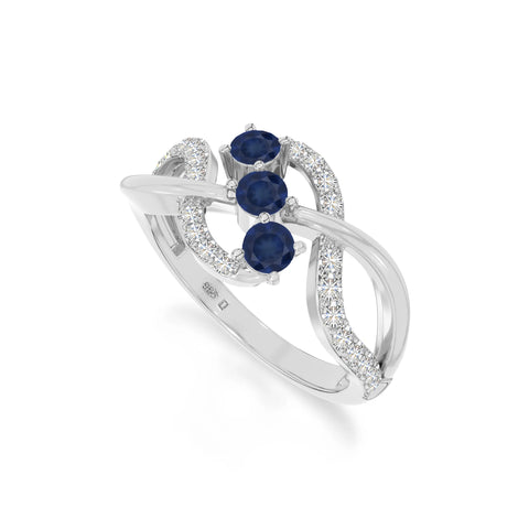 natural blue sapphire infinity promise rings in sterling silver 