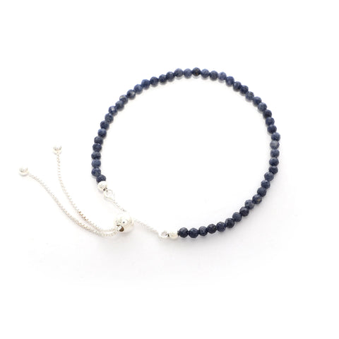 natural blue-sapphire round shape bolo bracelet