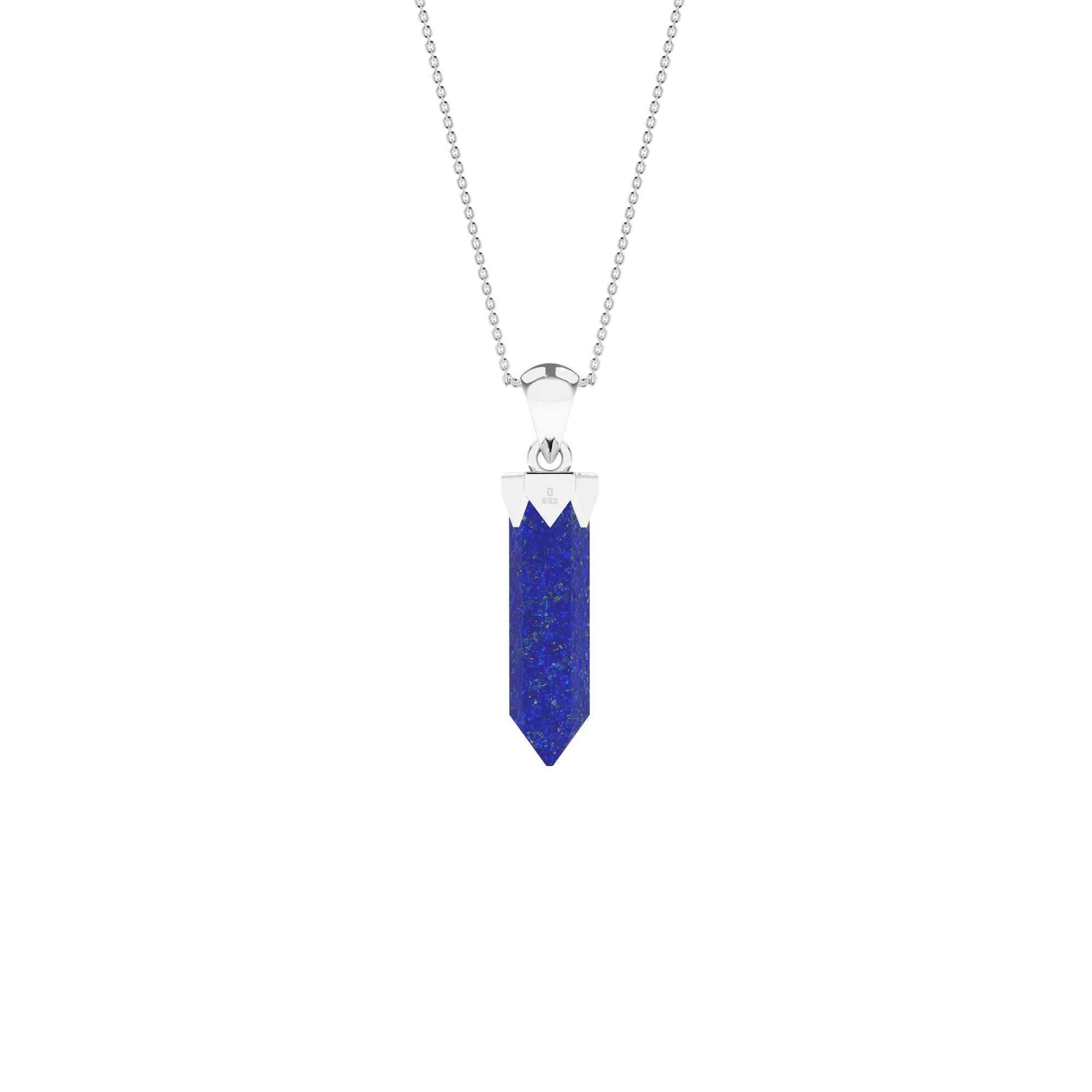 natural lapis-lazuli hexagon shape pendant necklace