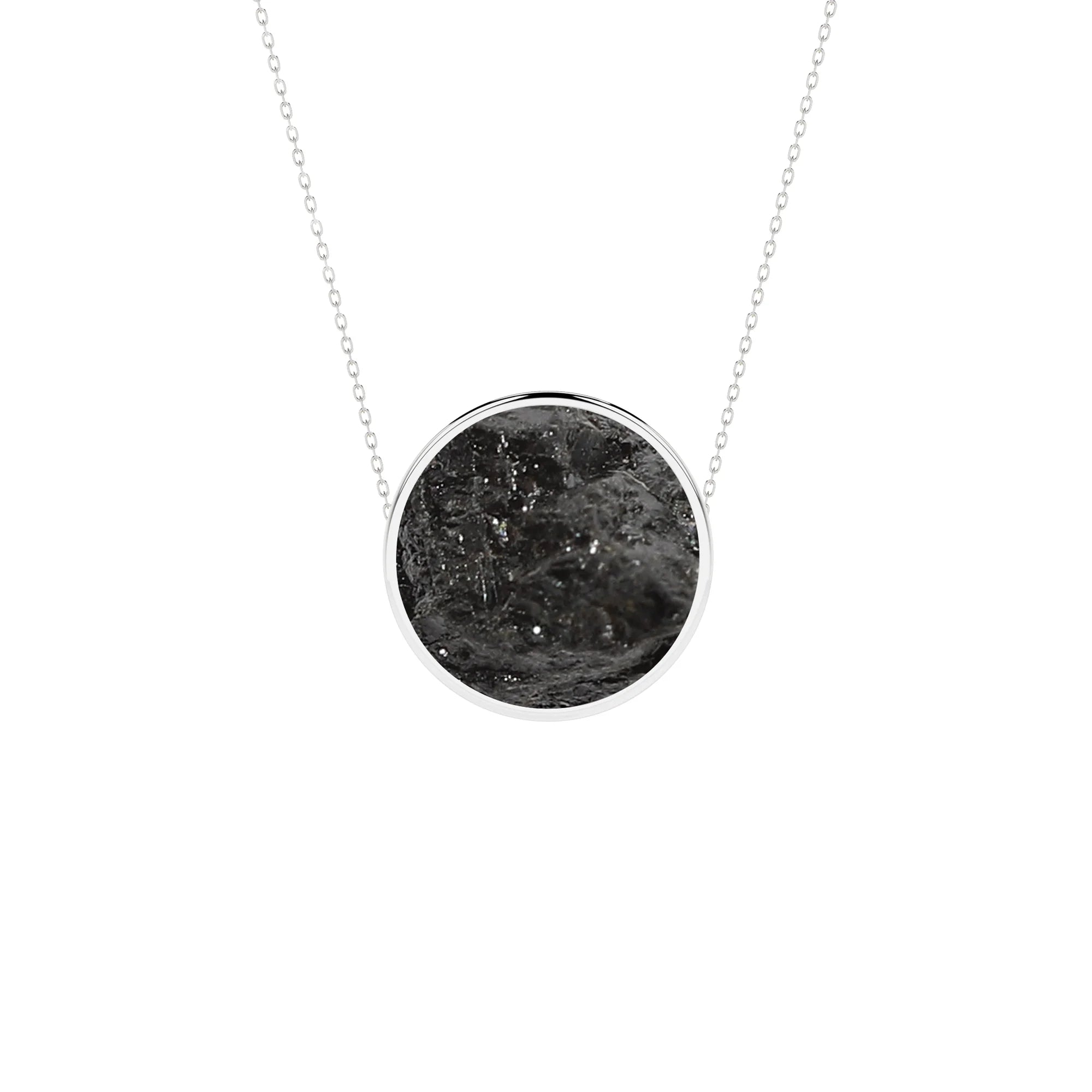 natural shungite round shape pendant necklace