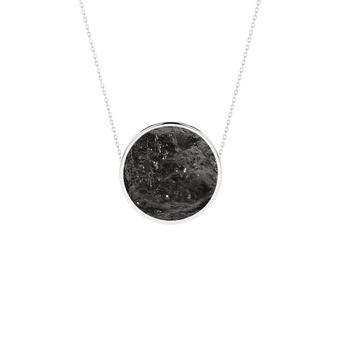 natural shungite round shape pendant necklace