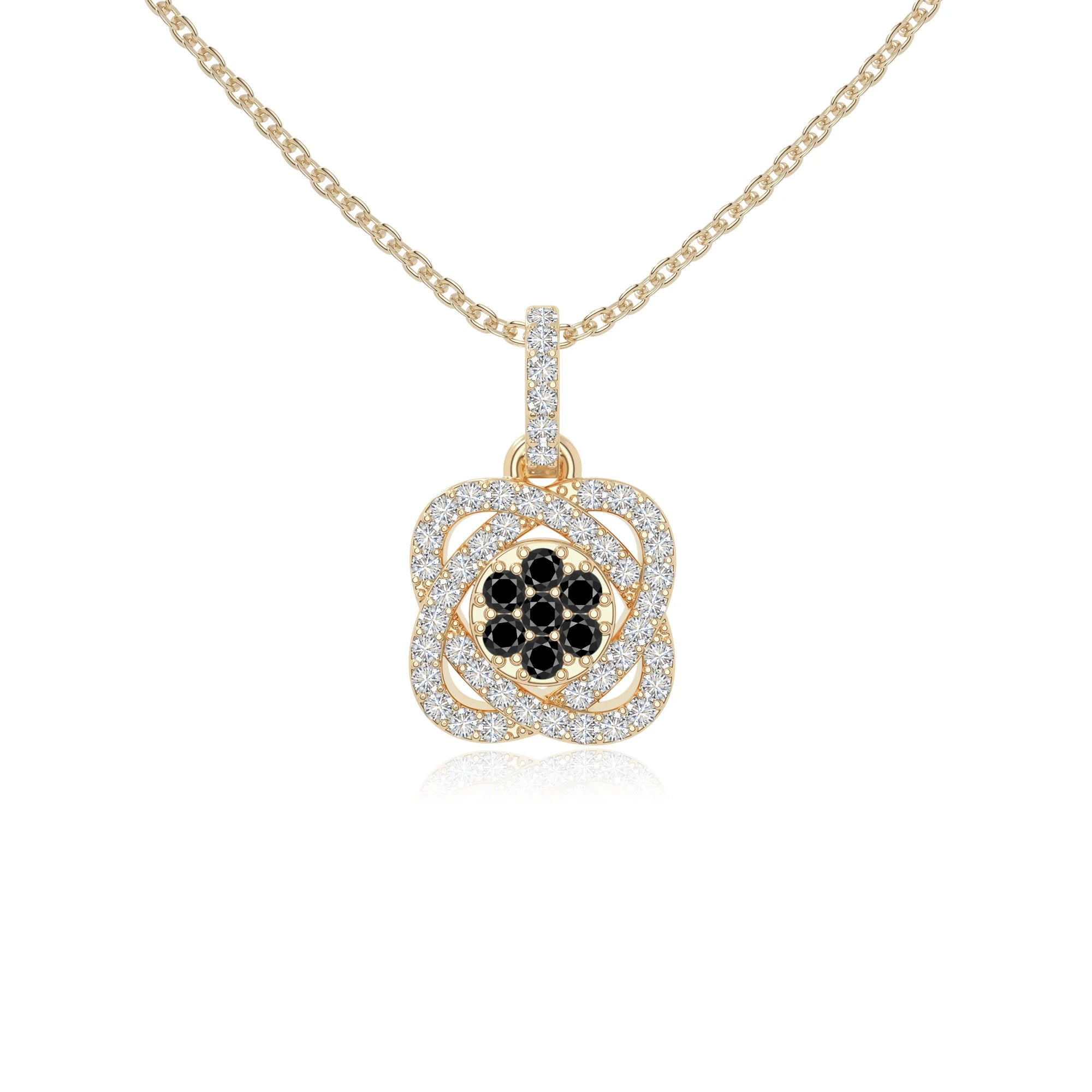 natural black-onyx inner power necklaces in yellow gold vermeil 