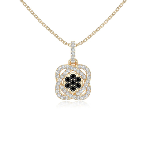 natural black-onyx inner power necklaces in yellow gold vermeil 