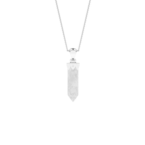 natural crystal-quartz hexagon shape pendant necklace