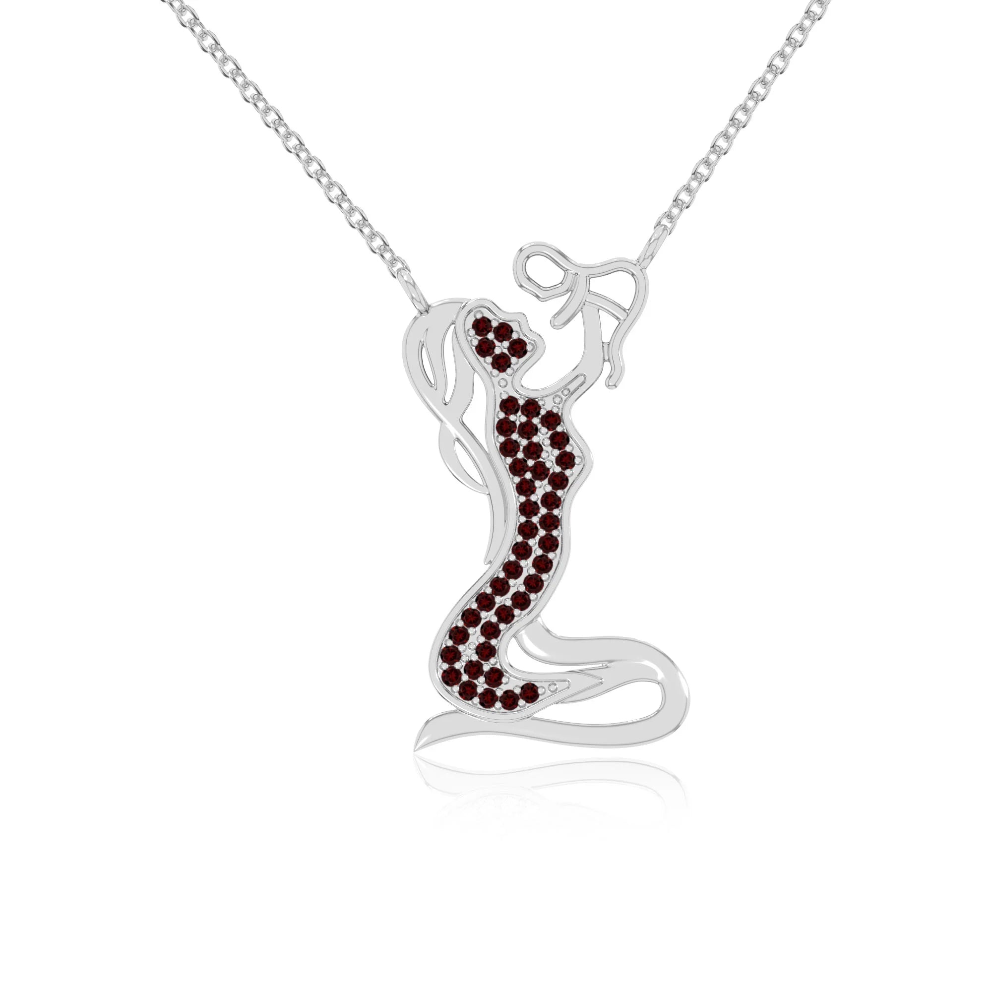 natural garnet mother child necklaces in sterling silver 