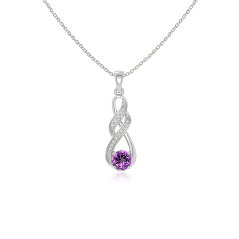 natural amethyst infinity necklaces in sterling silver 