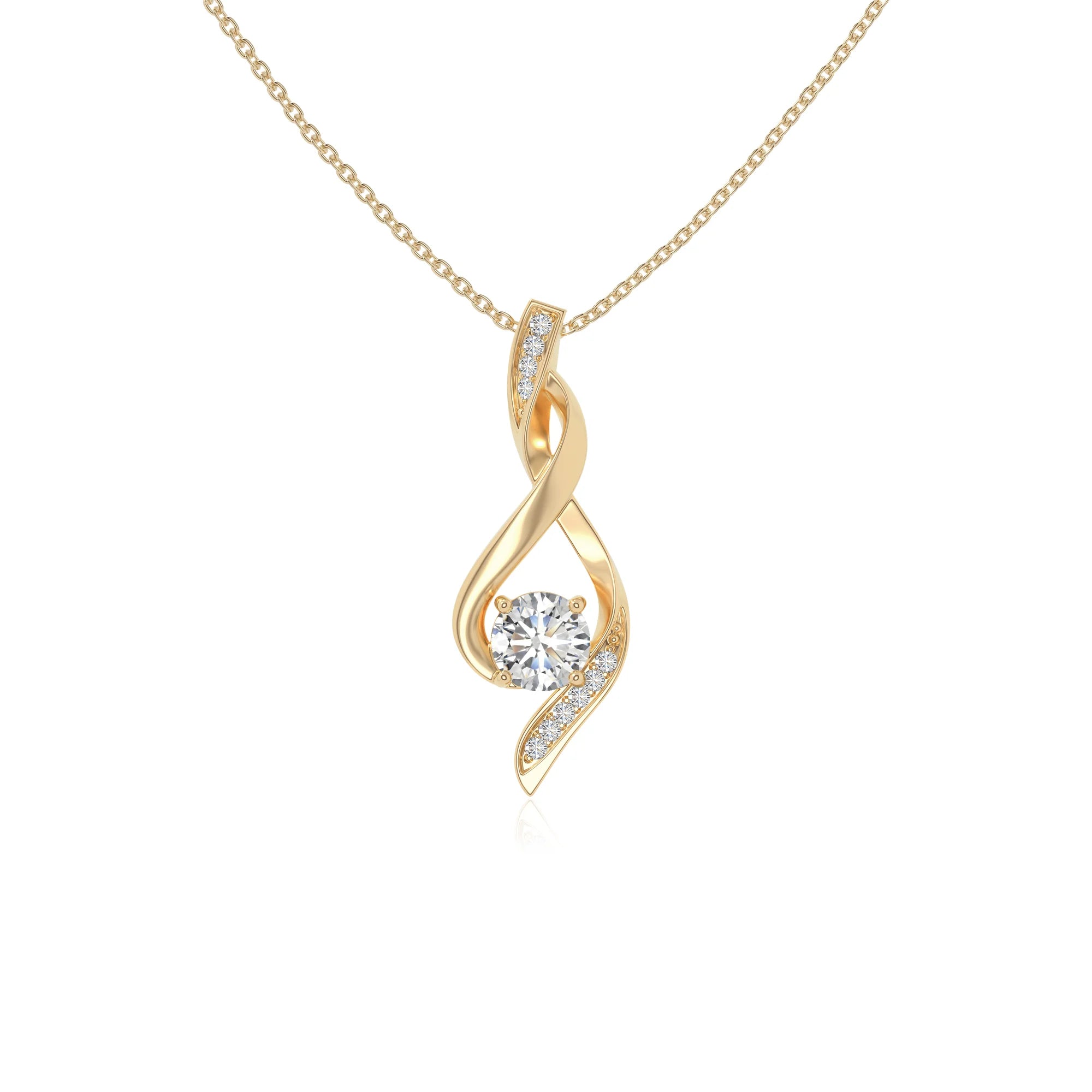 moissanite infinity necklaces in yellow gold vermeil 