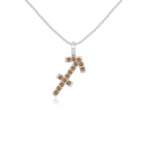 natural citrine sagittarius zodiac necklaces in sterling silver 