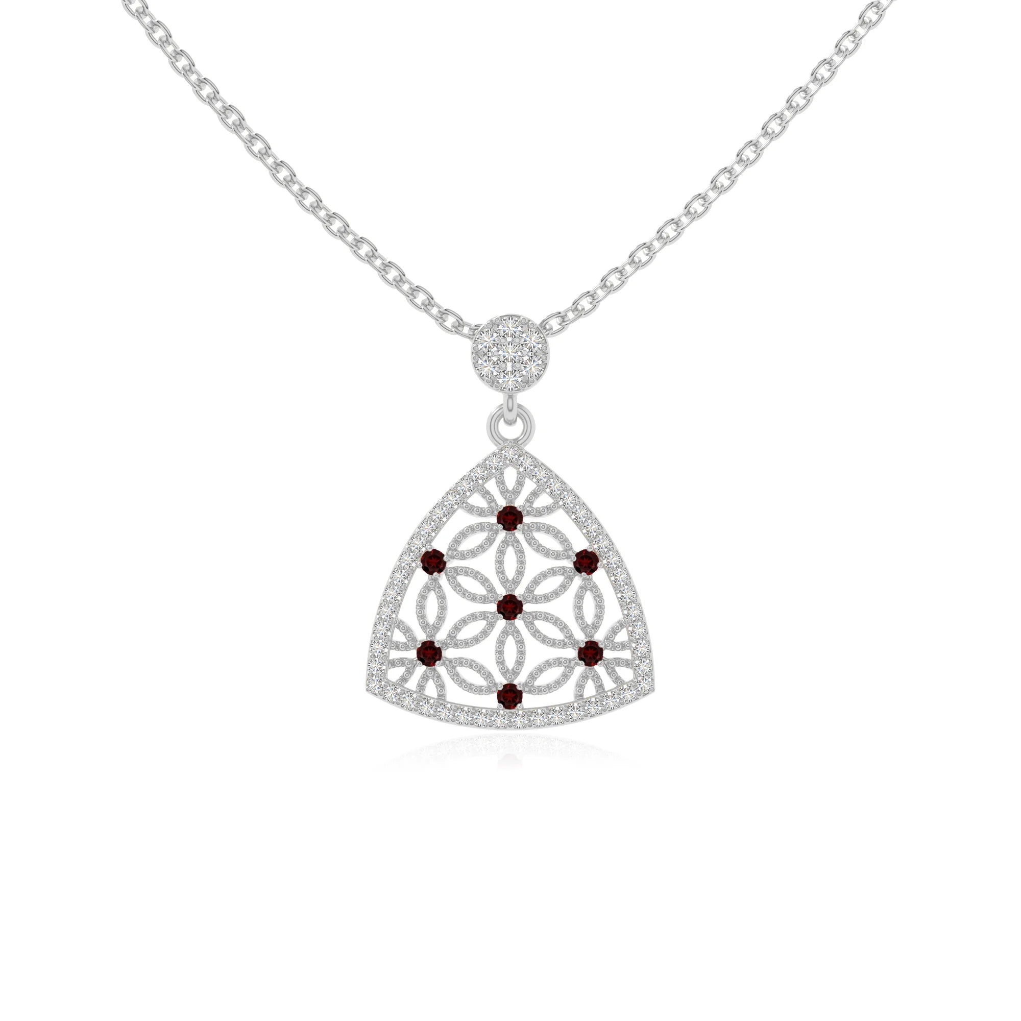 natural garnet infinity love knot necklaces in sterling silver 