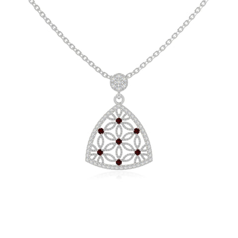natural garnet infinity love knot necklaces in sterling silver 