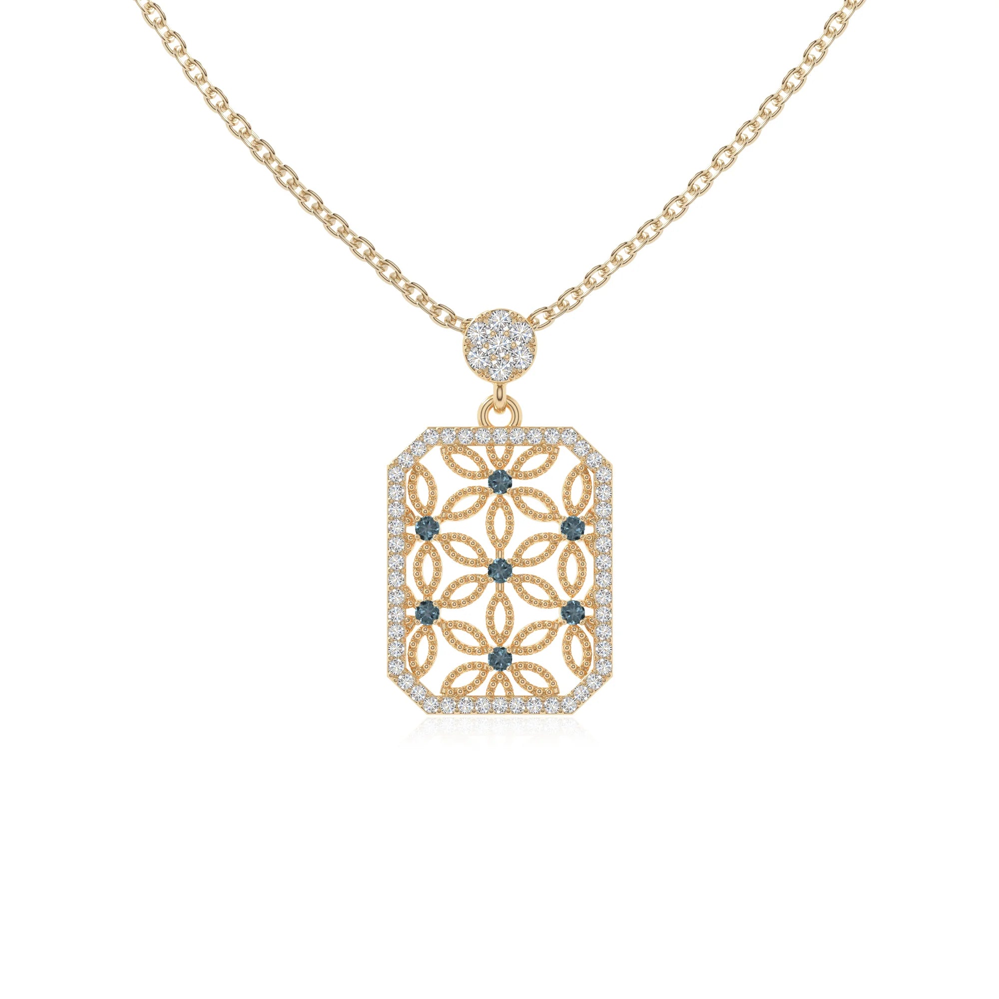 natural london-blue-topaz infinity love knot necklaces in yellow gold vermeil 