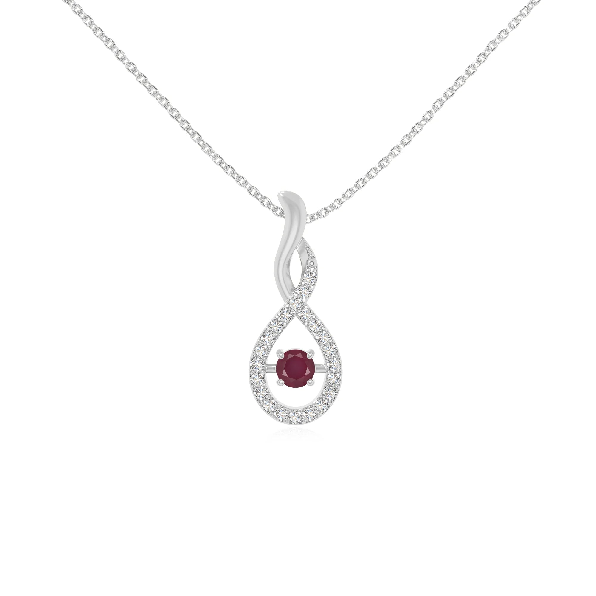 natural ruby infinity necklaces in sterling silver 