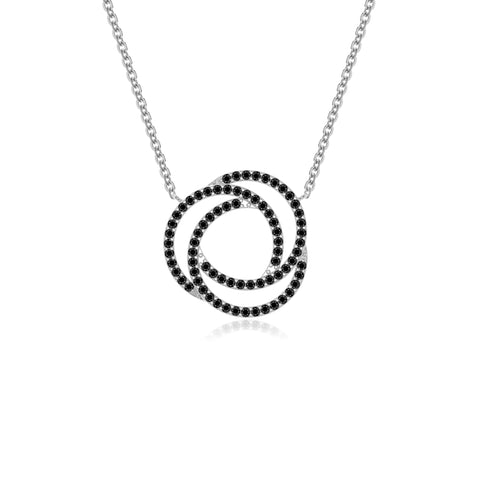 natural black-onyx infinity love knot necklaces in sterling silver 