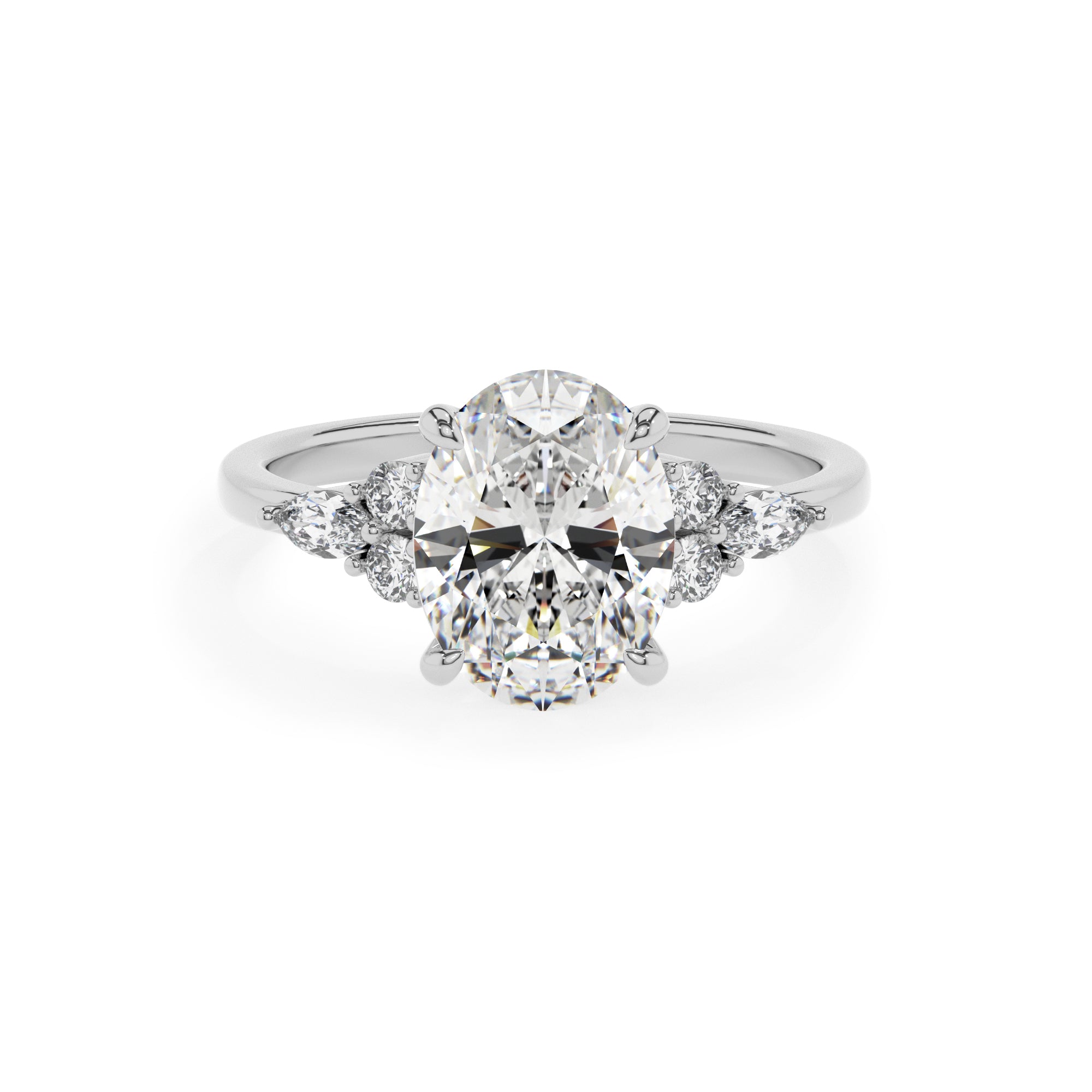 lab-grown moissanite oval solitaire engagement ring