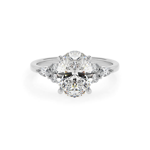 lab-grown moissanite oval solitaire engagement ring