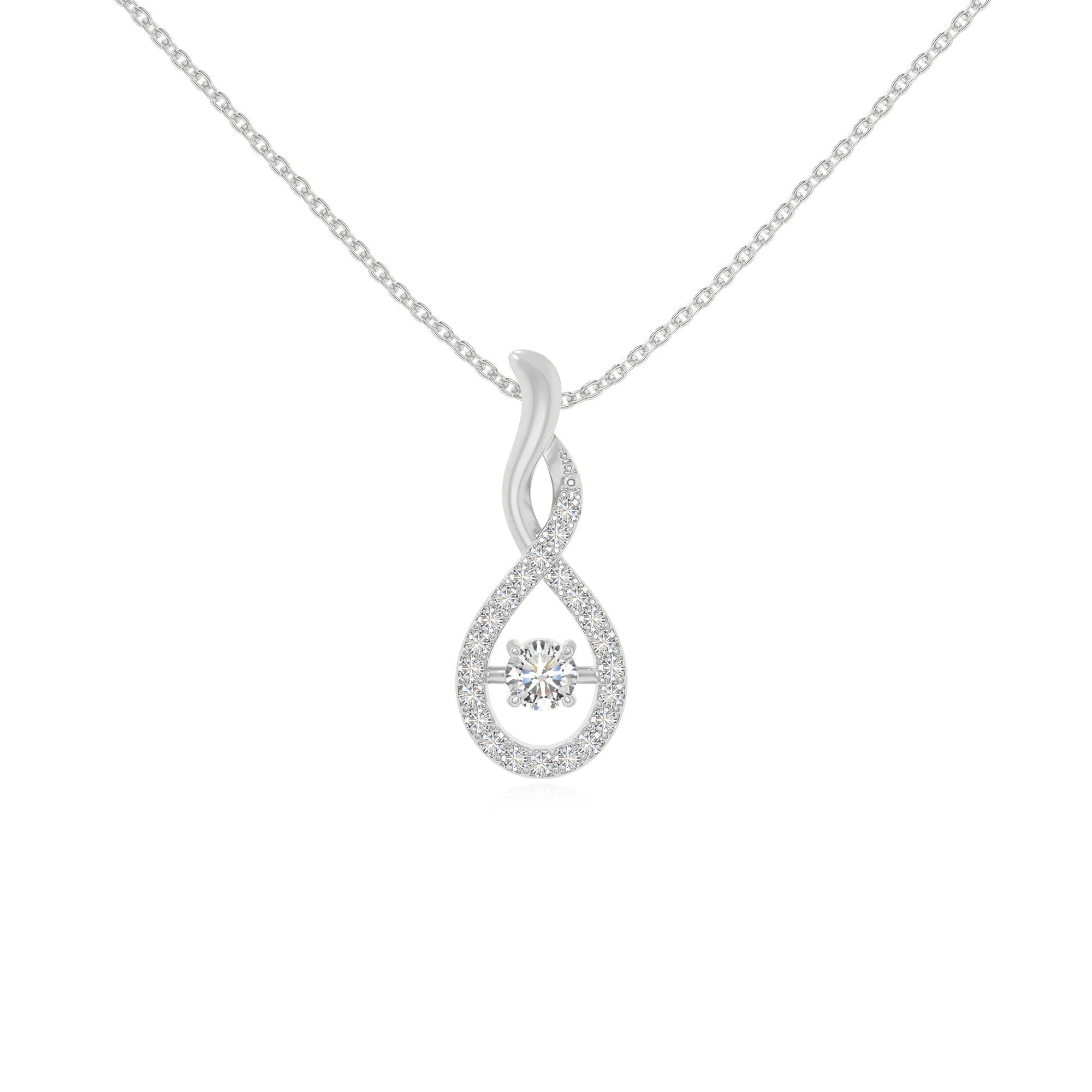 moissanite infinity necklaces in sterling silver 