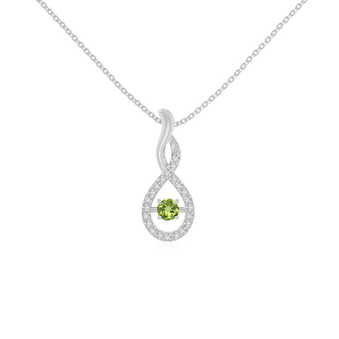 peridot infinity necklaces in sterling silver 