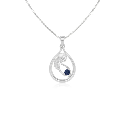 natural blue-sapphire mom to be necklaces in sterling silver 