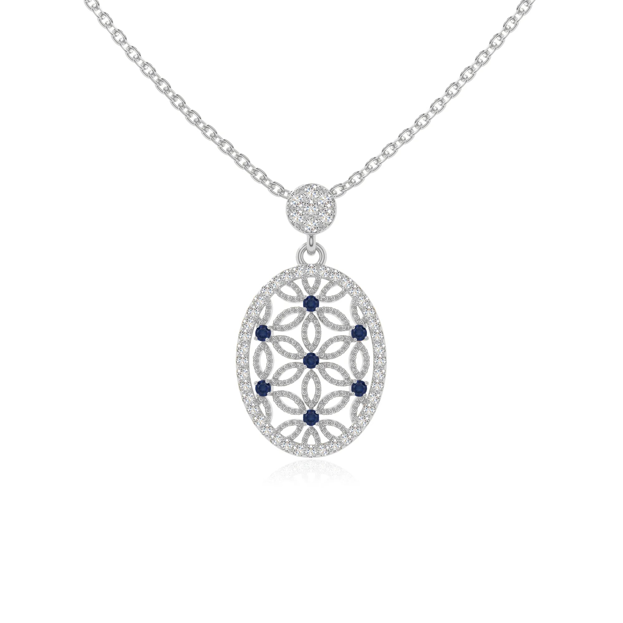 natural blue-sapphire infinity love knot necklaces in sterling silver 