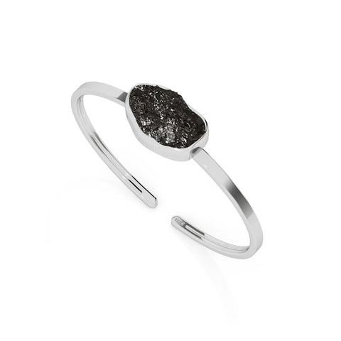 natural black-tourmaline rough shape twister bracelet