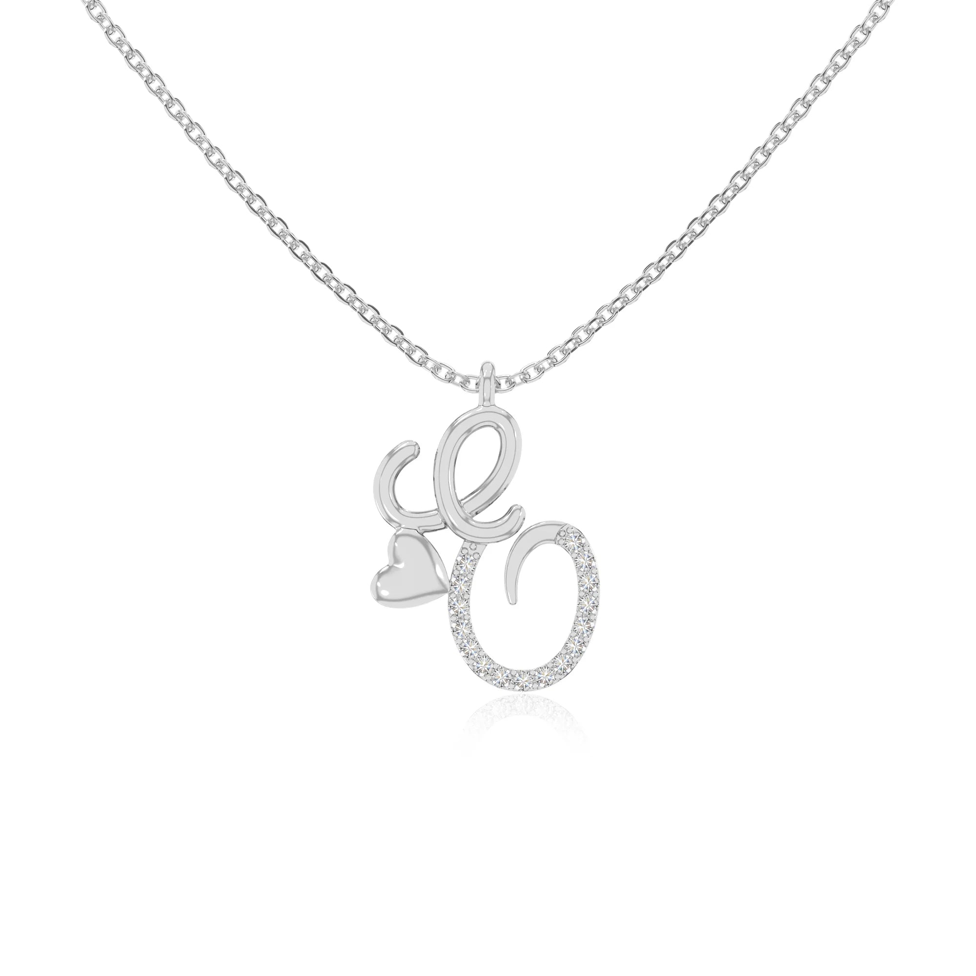moissanite Initials necklaces in sterling silver 