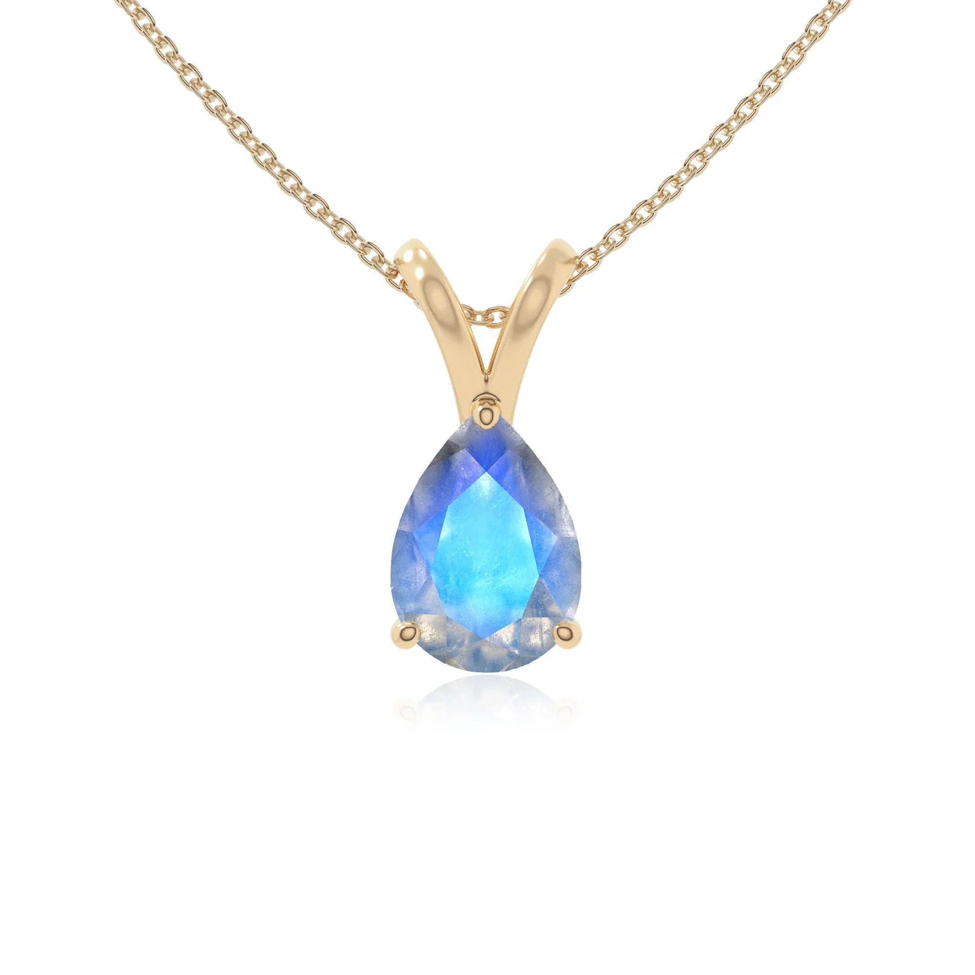 natural labradorite v-bale solitaire necklaces in yellow gold vermeil 