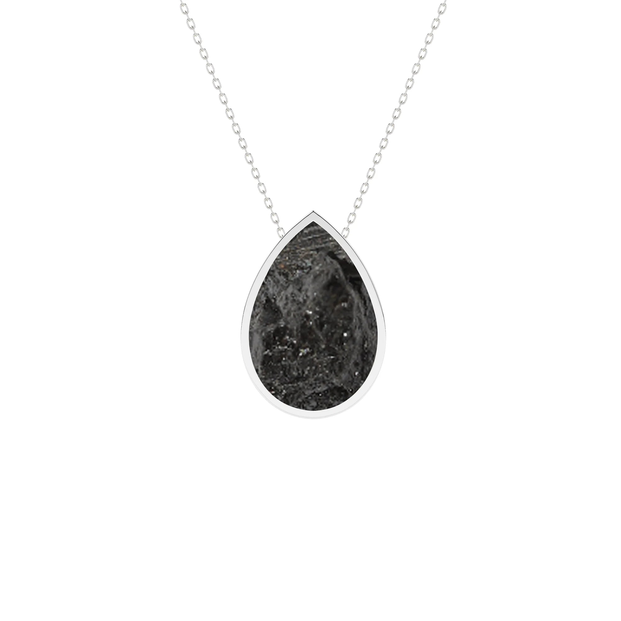 natural shungite pear shape pendant necklace