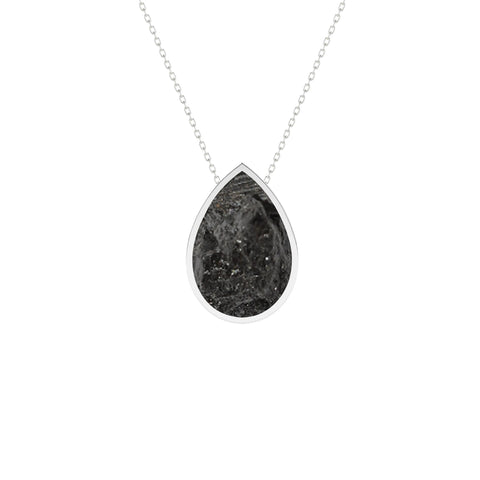 natural shungite pear shape pendant necklace