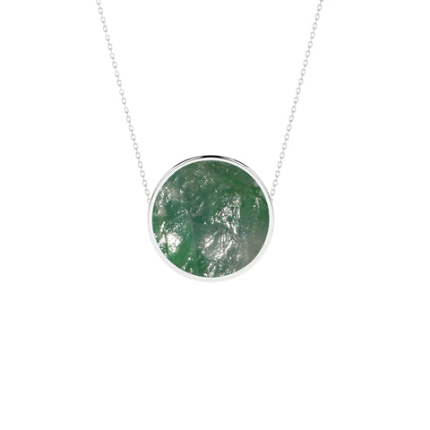natural green-moonstone round shape pendant necklace