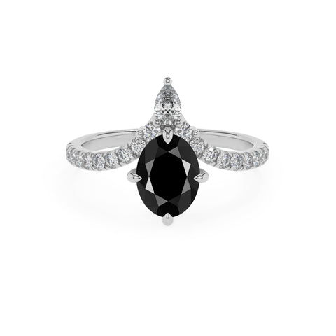 natural black-onyx oval solitaire engagement ring