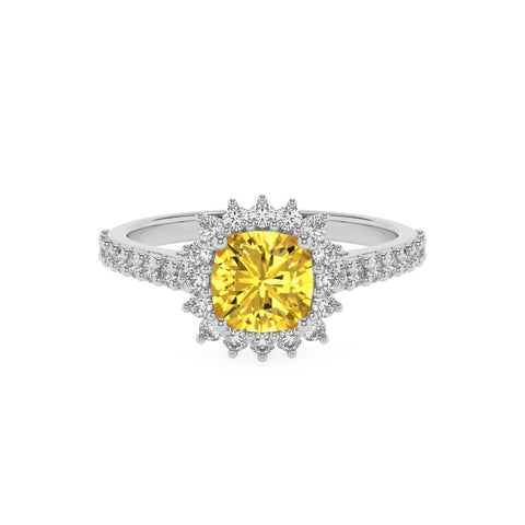 lab-grown yellow-sapphire cushion half eterity halo solitaire engagement ring