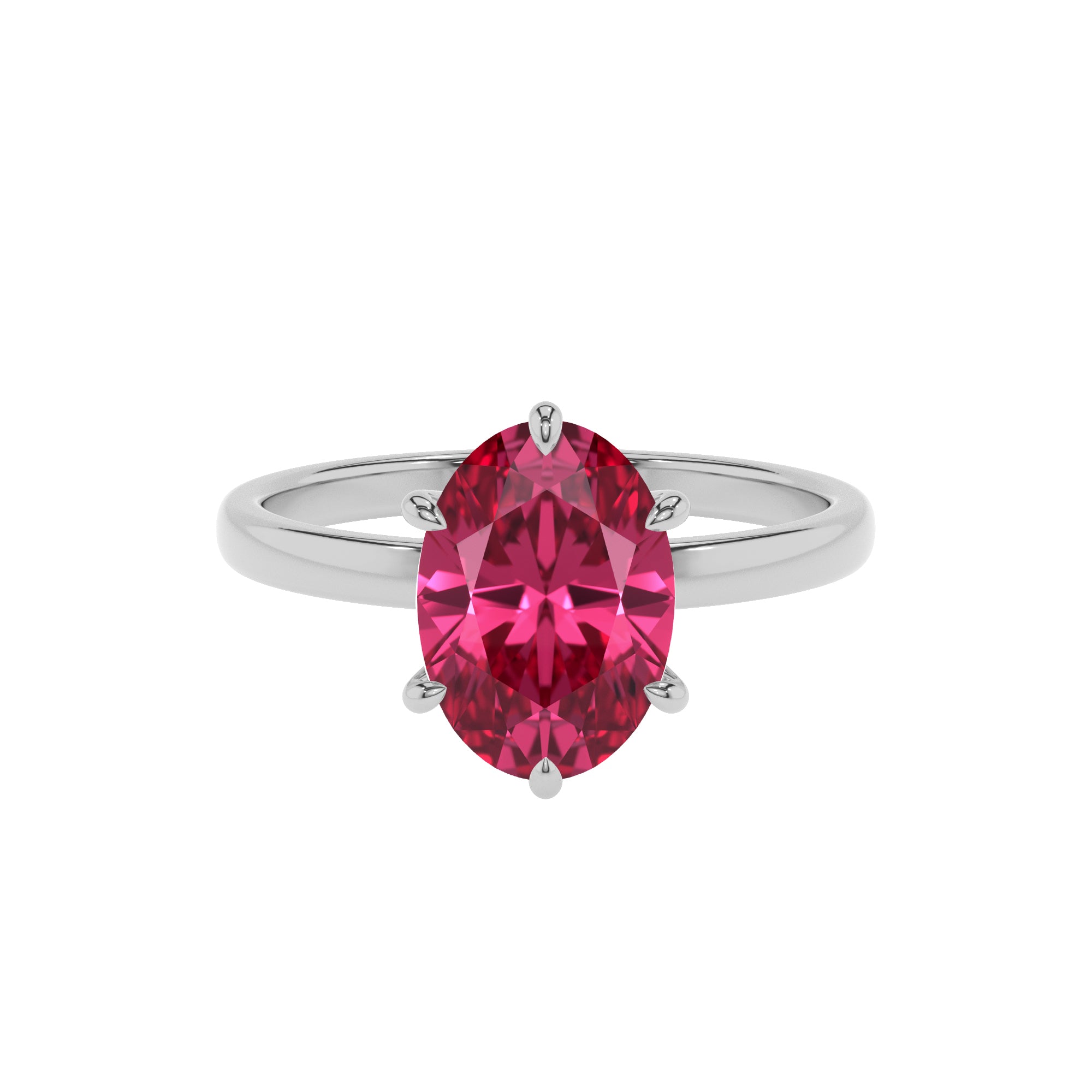 lab-grown pink-tourmaline oval solitaire engagement ring