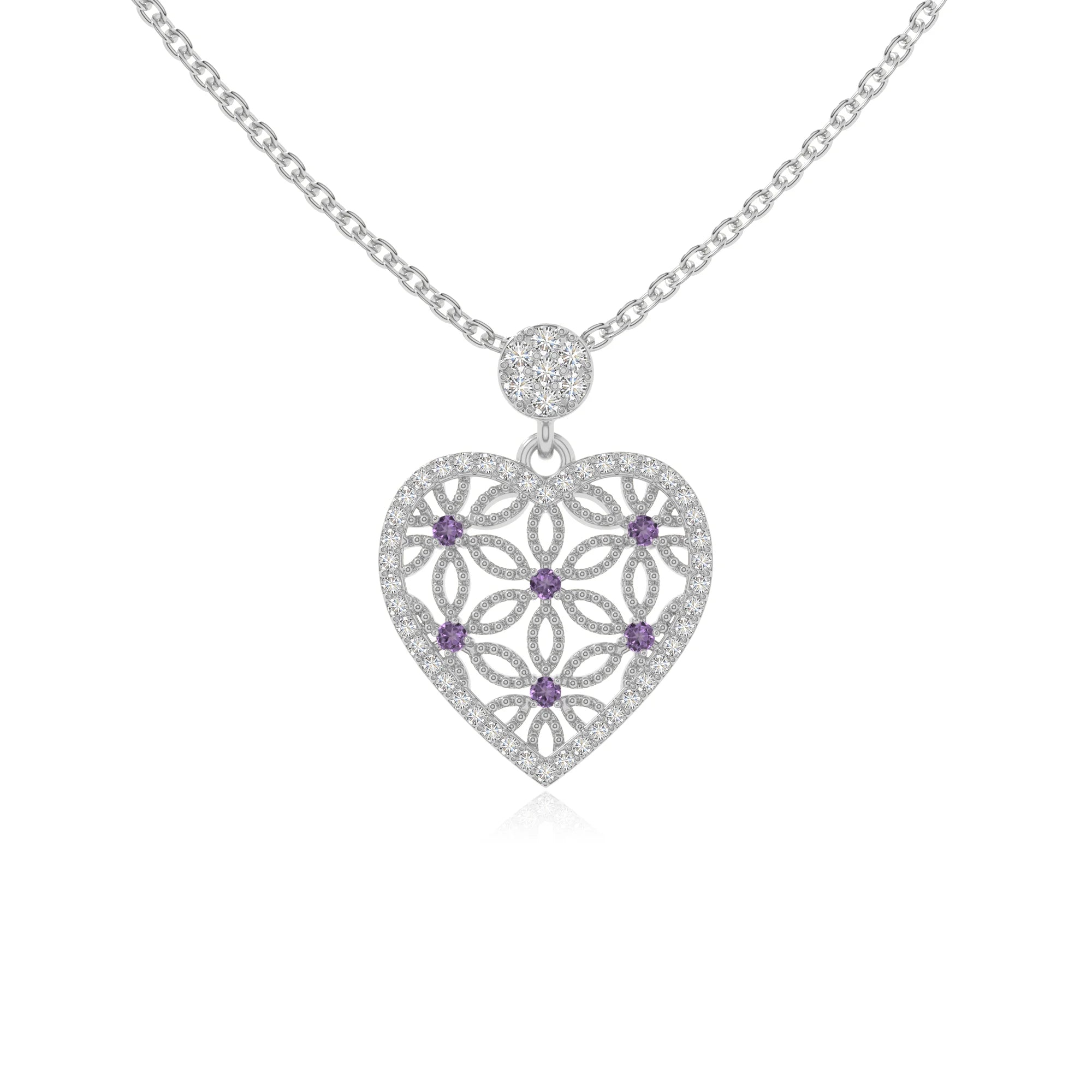 natural amethyst infinity love knot necklaces in sterling silver 