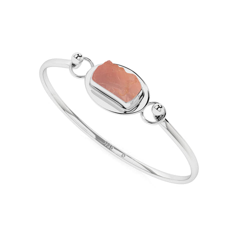 natural morganite rough shape twister bracelet