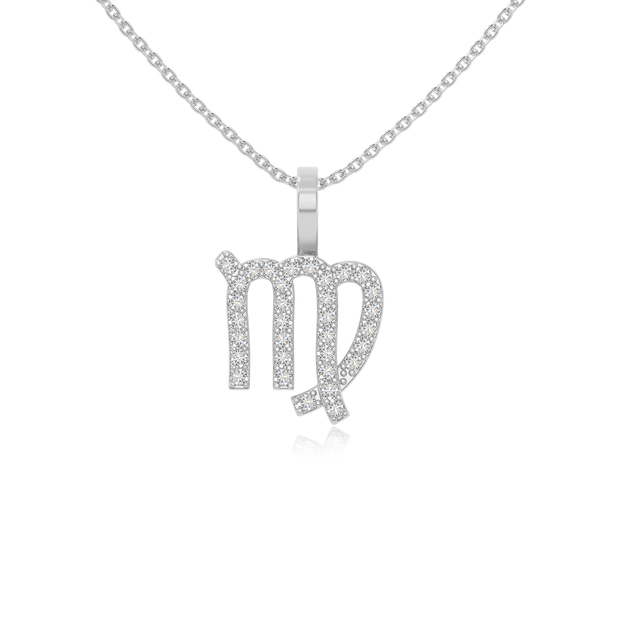 moissanite virgo zodiac necklaces in sterling silver 