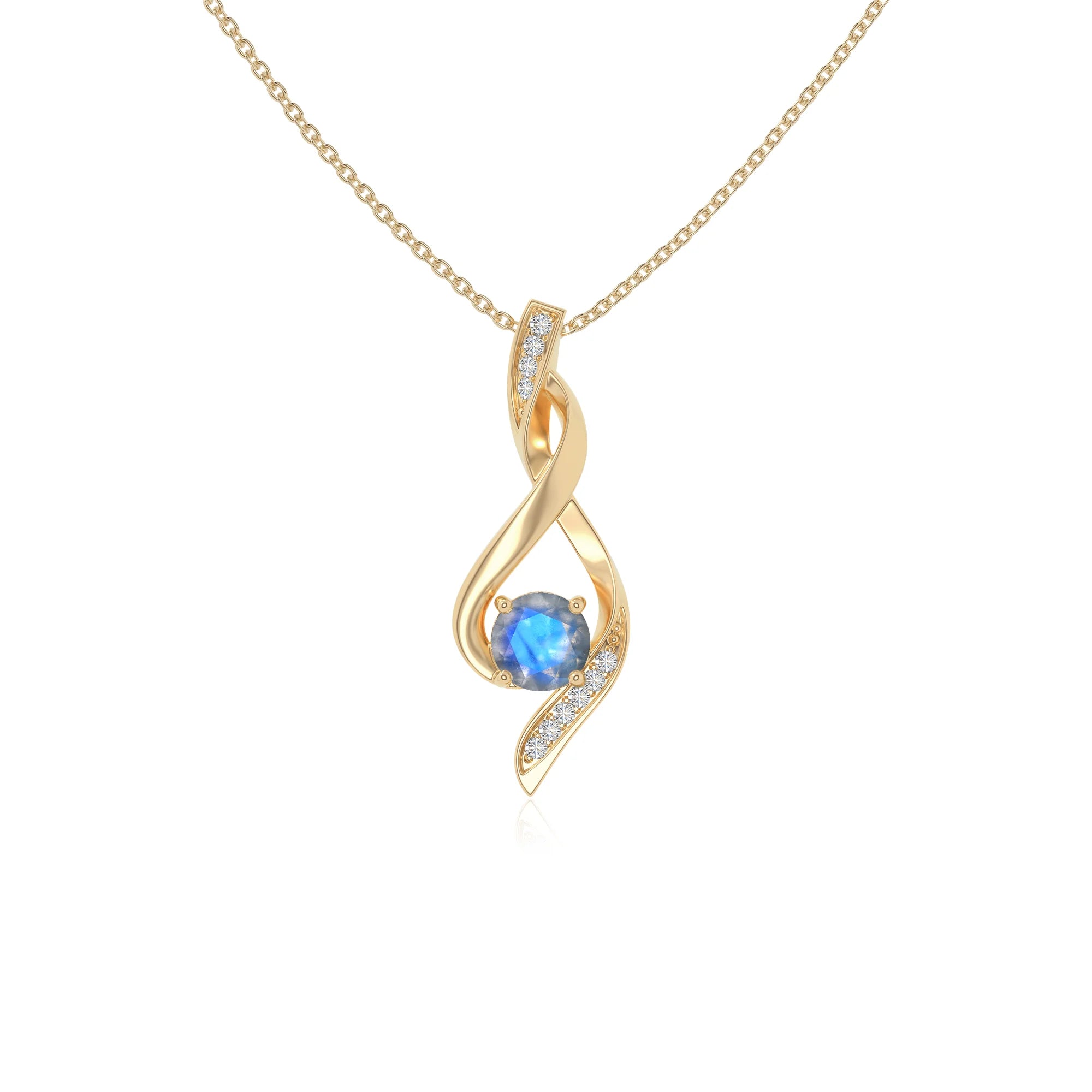 natural labradorite infinity necklaces in yellow gold vermeil 