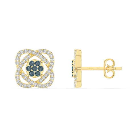 natural london-blue-topaz inner power stud earrings in yellow gold vermeil 