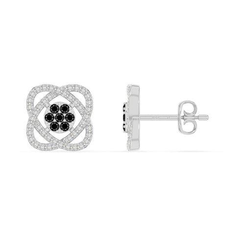 natural black-onyx inner power stud earrings in sterling silver 