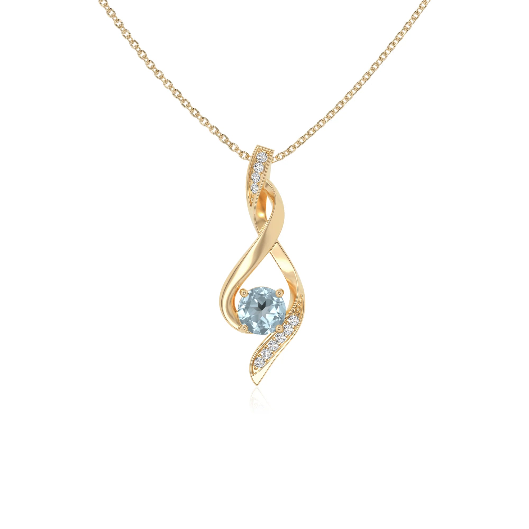 natural aquamarine infinity necklaces in yellow gold vermeil 
