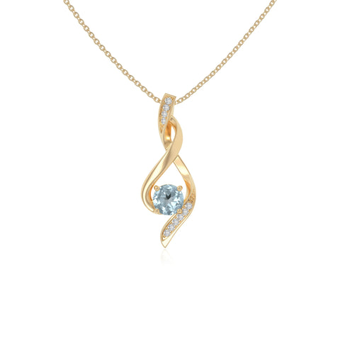 natural aquamarine infinity necklaces in yellow gold vermeil 