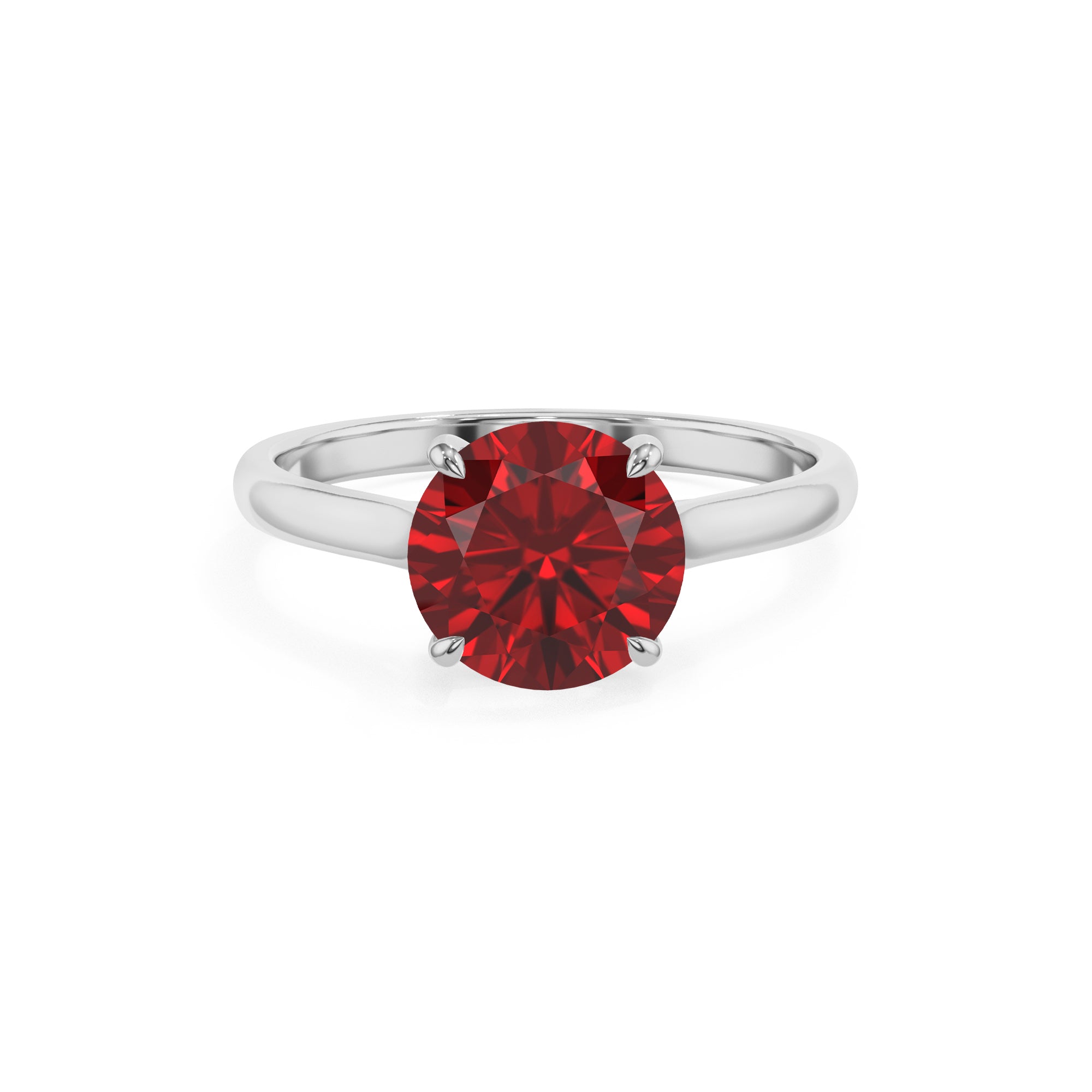 lab grown ruby round solitaire engagement ring