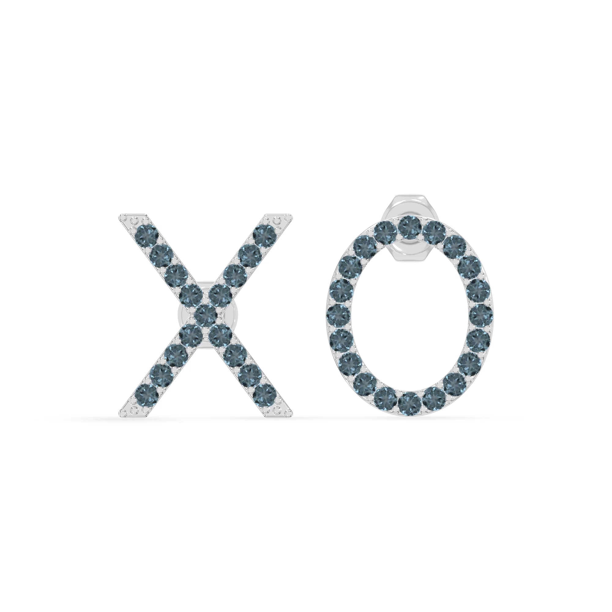 natural london-blue-topaz xo stud earrings in sterling silver 