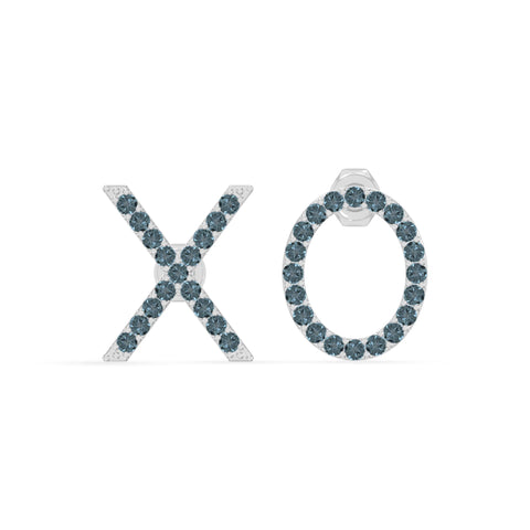 natural london-blue-topaz xo stud earrings in sterling silver 