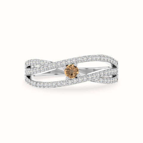 natural citrine promise rings in sterling silver 