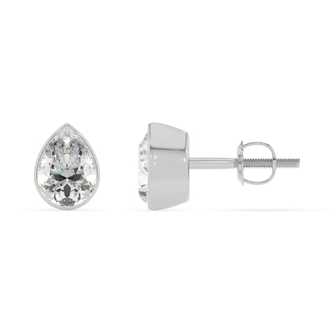 lab grown moissanite pear stud earrings 