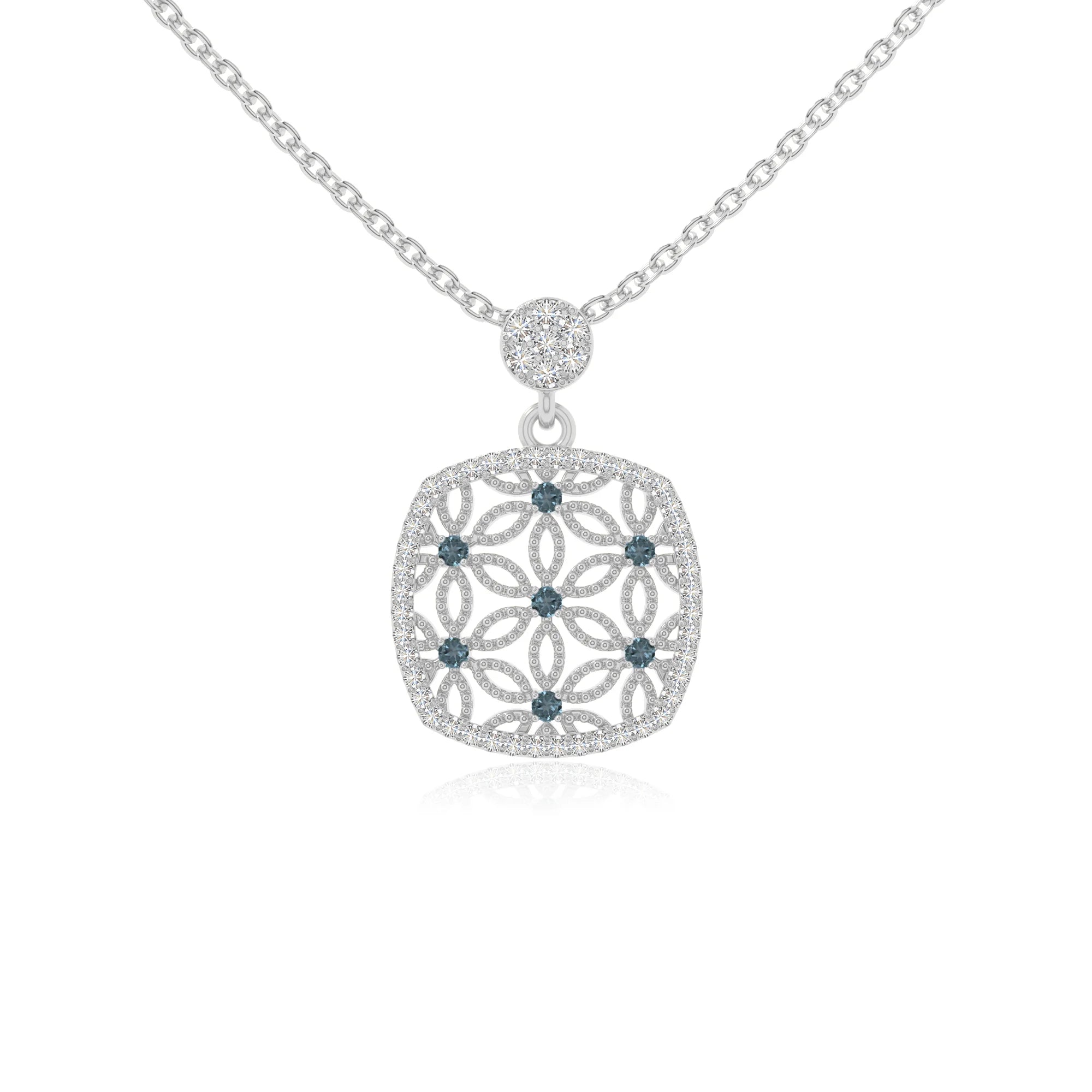 natural london-blue-topaz infinity love knot necklaces in sterling silver 